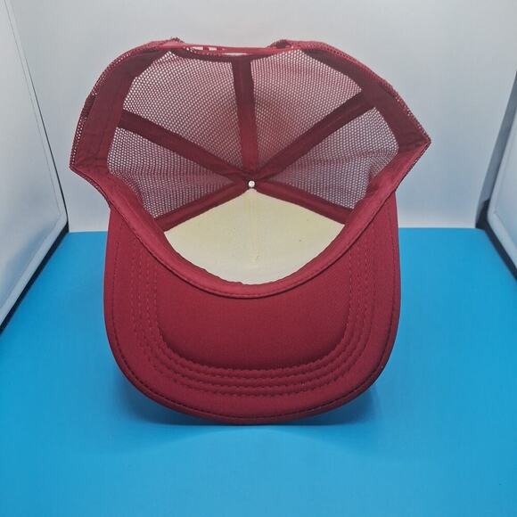 Vaccine Fanny Trucker Snapback Hat Cap Foam Burgundy Retro Logo - Picture 6 of 6